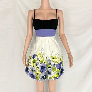 BCX Black and Purple Floral Mini Dress